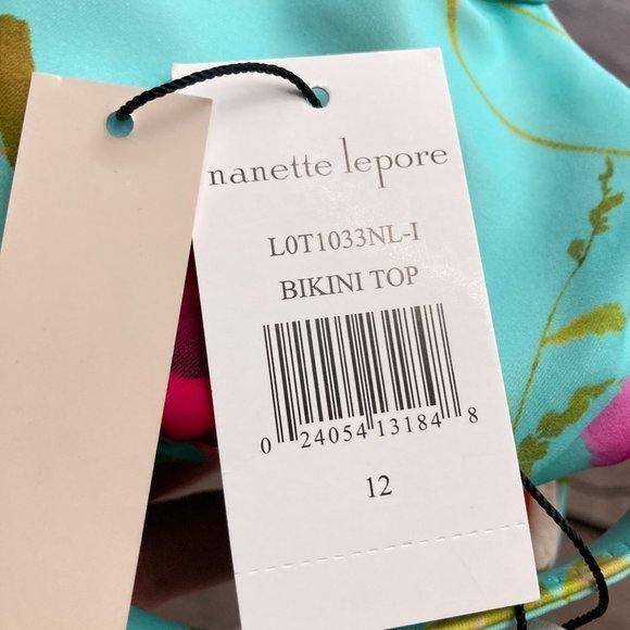 New Nanette Lepore 12 Anthropologie Floral Alana Apex Triangle Bikini Swim Top - Picture 5 of 7
